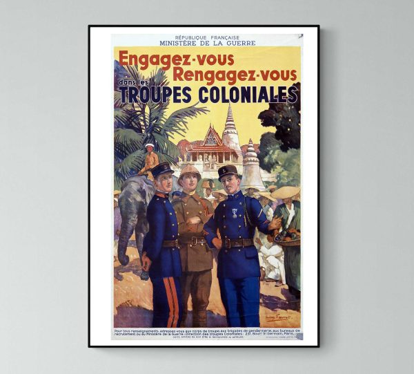 Affiche engagez – vous troupes coloniales - Vins Rouges Harmonieux pour Chaque Occasion