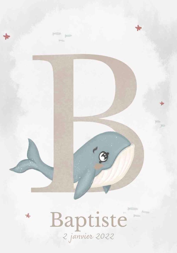 Affiche Prénom Enfant – Lettre B – Poster Personnalisé - Vins Rouges Harmonieux pour Chaque Occasion