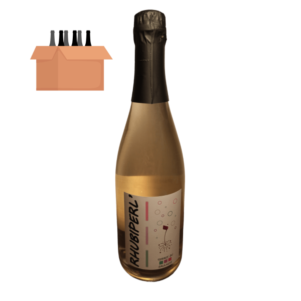 Carton de 6 bouteillesVin de Rhubarbe pétillant RHUBIPERL&rsquo; - Vins Rouges Harmonieux pour Chaque Occasion