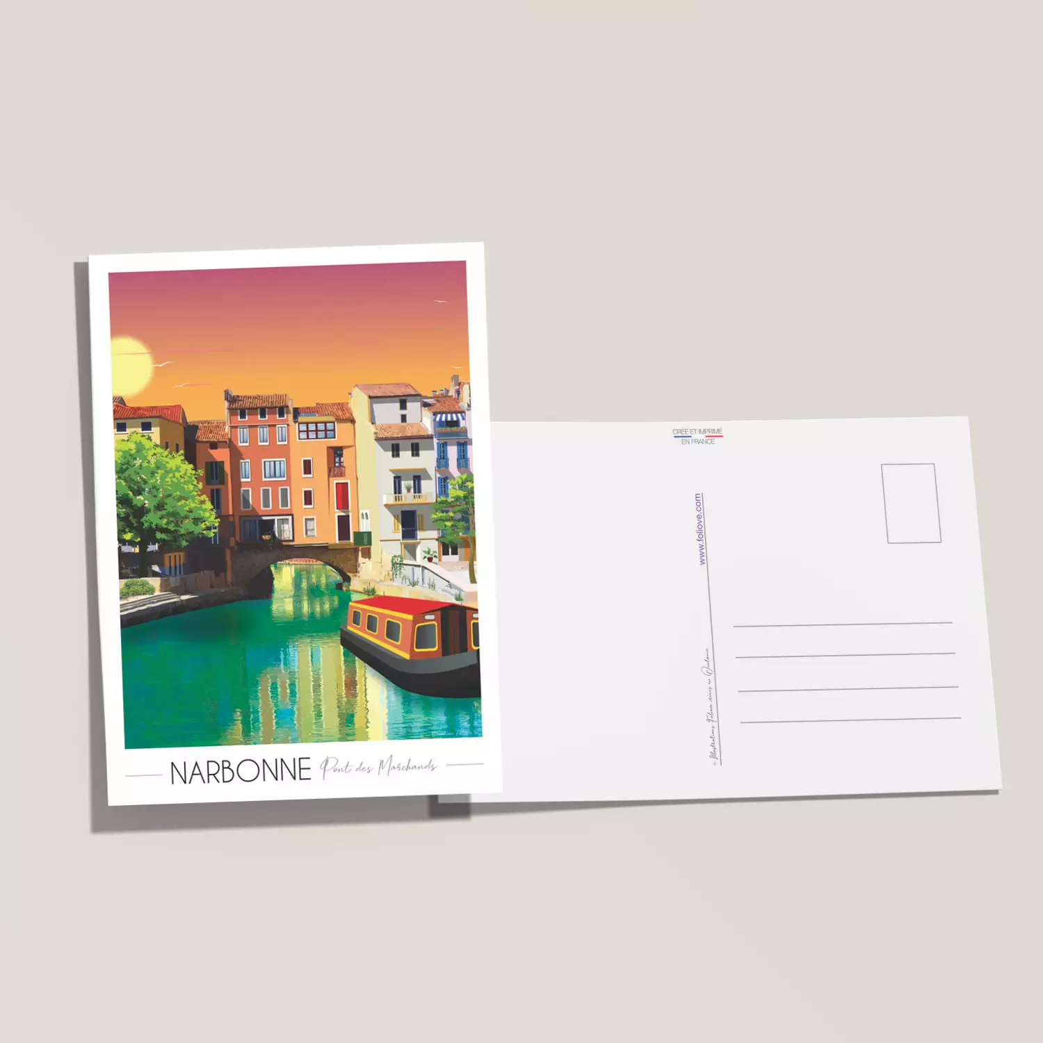Carte postale Narbonne Pont des Marchands - Vins Rouges Harmonieux pour Chaque Occasion Carte postale Narbonne Pont des Marchands - Vins Rouges Harmonieux pour Chaque Occasion
