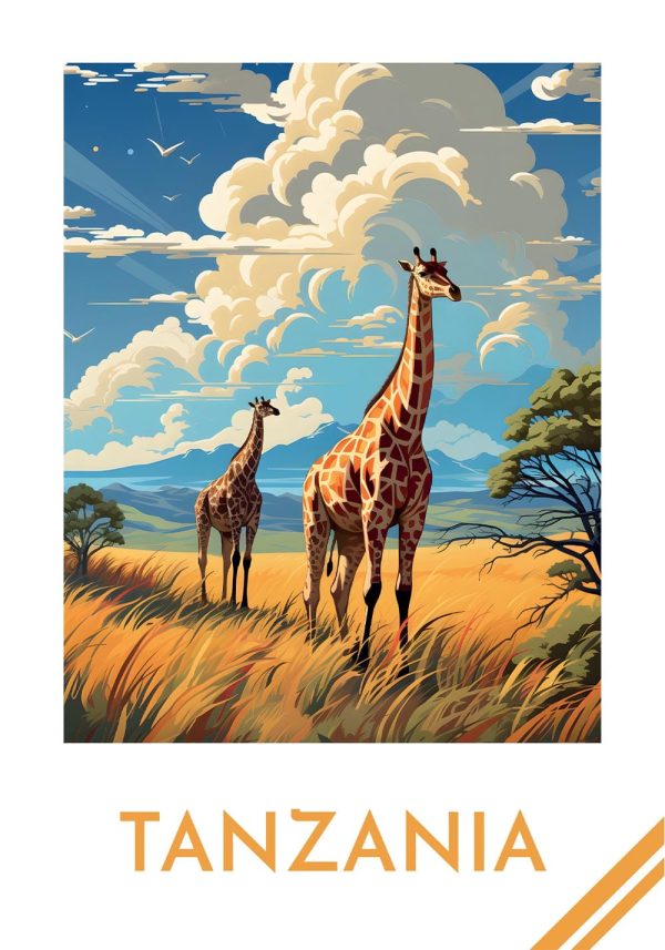 Affiche Tanzanie – Poster Girafe - Vins Rouges Harmonieux pour Chaque Occasion