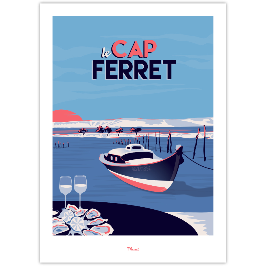 CAP FERRET marcel travel poster - Vins Rouges Harmonieux pour Chaque Occasion CAP FERRET marcel travel poster - Vins Rouges Harmonieux pour Chaque Occasion