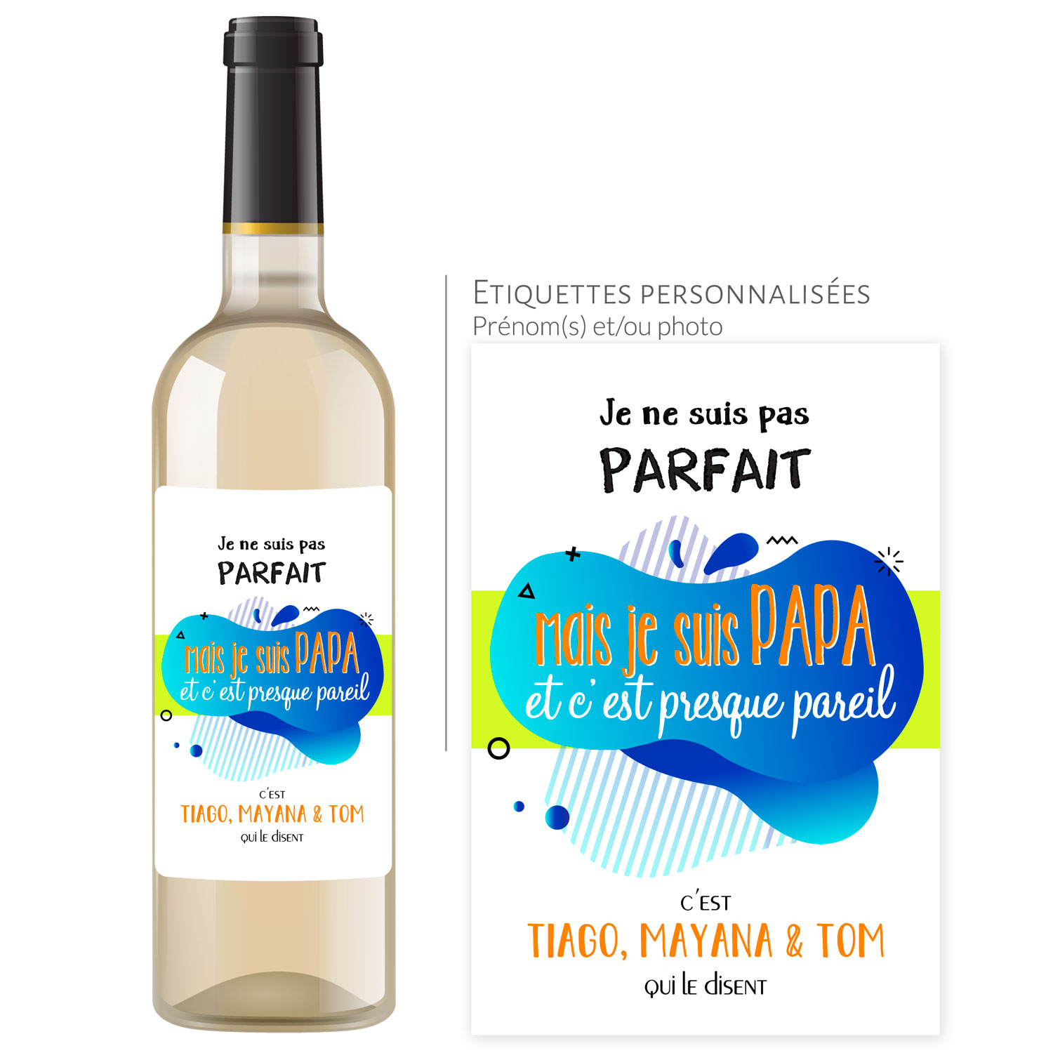 Cadeau papa | Bouteille personnalisée papa je ne suis pas parfait - Vins Rouges Harmonieux pour Chaque Occasion Cadeau papa | Bouteille personnalisée papa je ne suis pas parfait - Vins Rouges Harmonieux pour Chaque Occasion