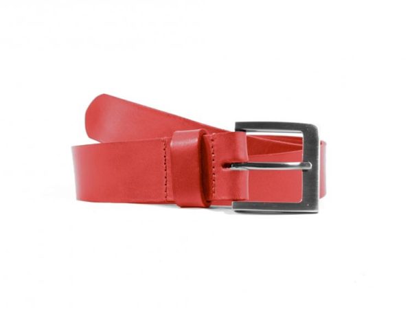 Ceinture cuir rouge, boucle carrée 4046 Choisir - Vins Rouges Harmonieux pour Chaque Occasion