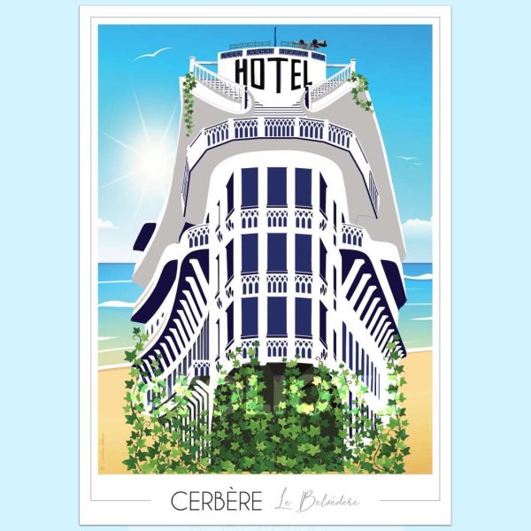 Affiche Cerbère Hôtel Belvédère du rayon vert - Vins Rouges Harmonieux pour Chaque Occasion