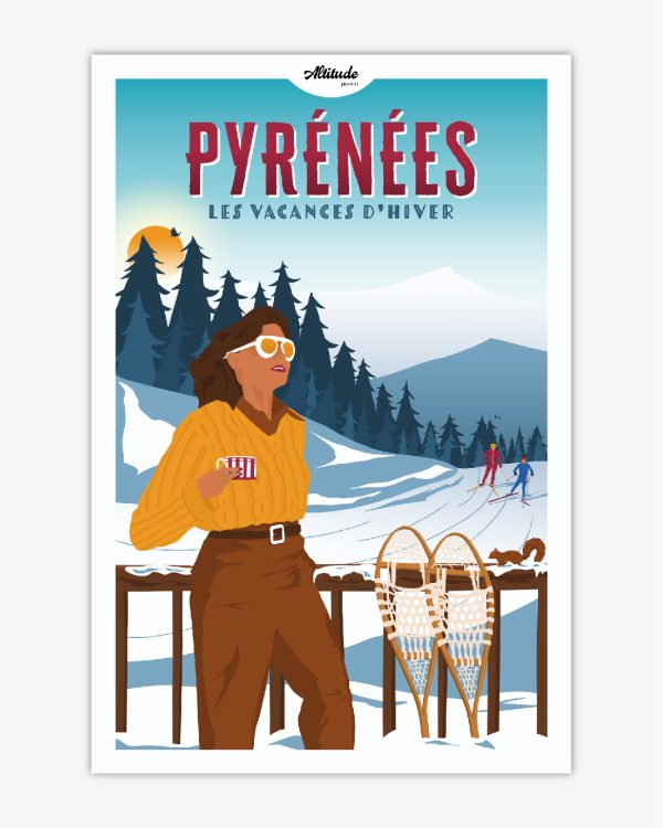 Affiche Pyrénées – Les vacances d&rsquo;hiver - Vins Rouges Harmonieux pour Chaque Occasion