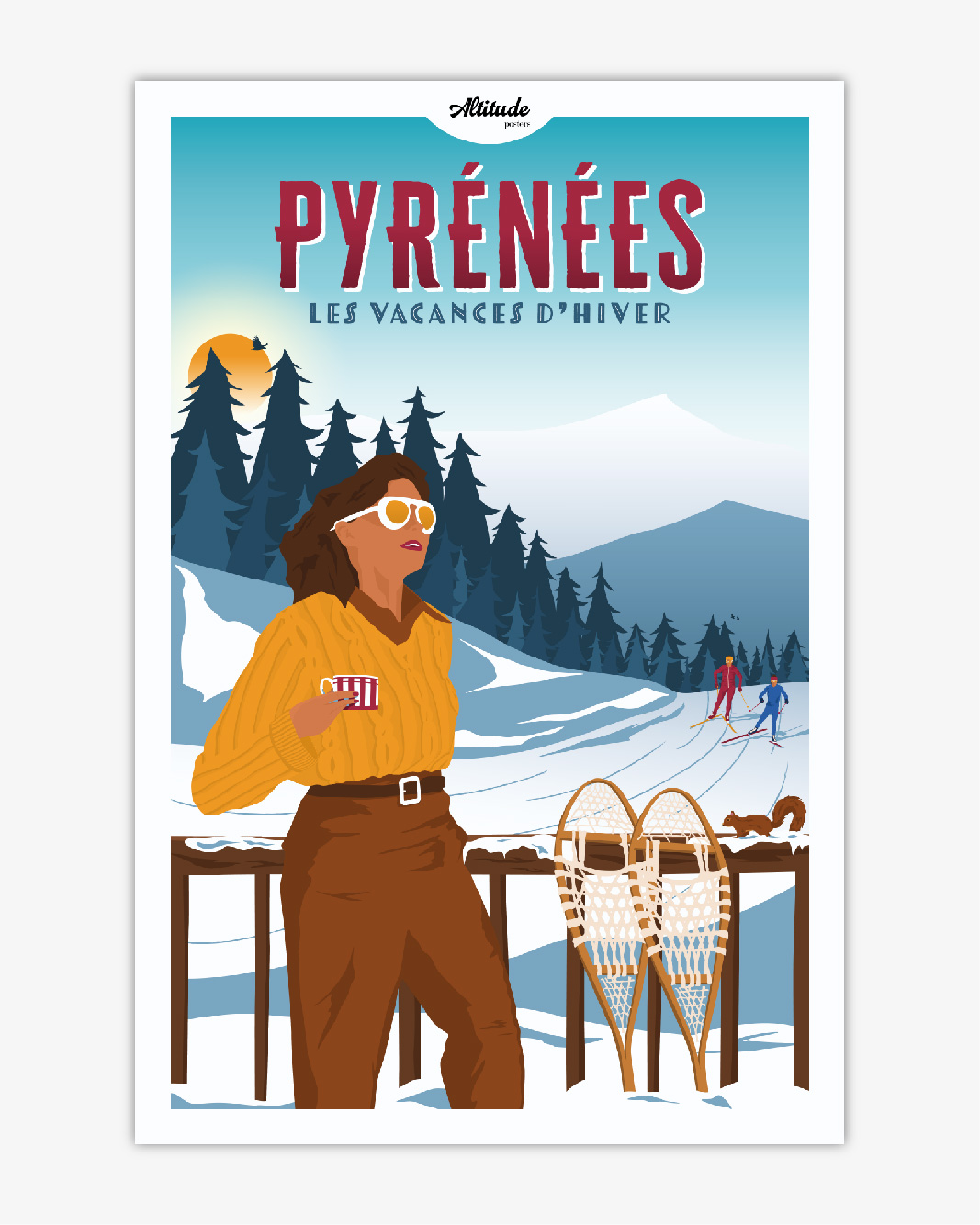 Affiche Pyrénées – Les vacances d’hiver - Vins Rouges Harmonieux pour Chaque Occasion Affiche Pyrénées – Les vacances d’hiver - Vins Rouges Harmonieux pour Chaque Occasion