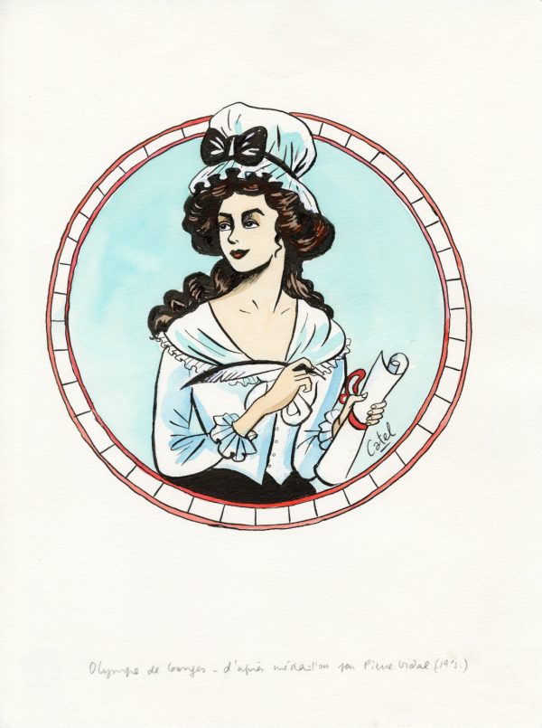 CATEL – OLYMPE DE GOUGES – Dessin original d&rsquo;étude pour la couverture – R09 - Vins Rouges Harmonieux pour Chaque Occasion