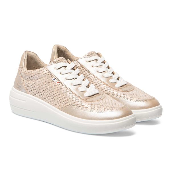 Baskets femme Navelli dessus cuir champagne - Vins Rouges Harmonieux pour Chaque Occasion