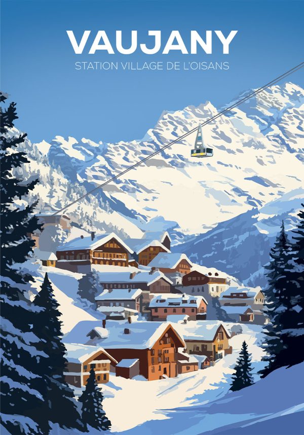 Affiche Vaujany – Poster Station de Ski - Vins Rouges Harmonieux pour Chaque Occasion