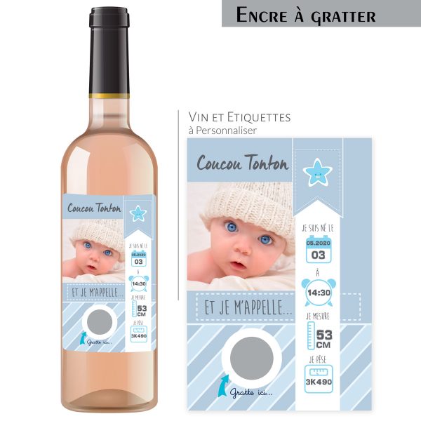 Annonce naissance | Bouteille personnalisée coucou et je m&rsquo;appelle - Vins Rouges Harmonieux pour Chaque Occasion