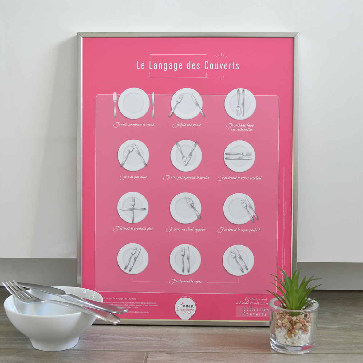 Affiche Le Langage des Couverts Charmante 30×40 - Vins Rouges Harmonieux pour Chaque Occasion Affiche Le Langage des Couverts Charmante 30×40 - Vins Rouges Harmonieux pour Chaque Occasion