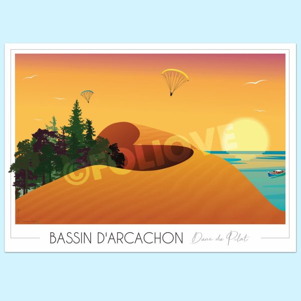 Affiche Dune du Pilat – Bassin d’Arcachon - Vins Rouges Harmonieux pour Chaque Occasion