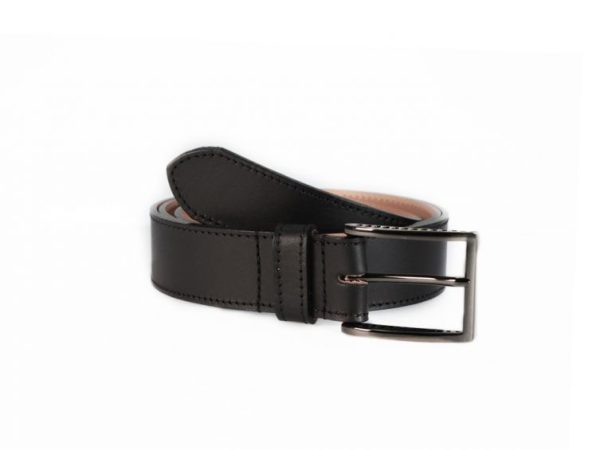 Ceinture cuir noir doublé, boucle style moderne acier anthracite 5050 Choisir - Vins Rouges Harmonieux pour Chaque Occasion