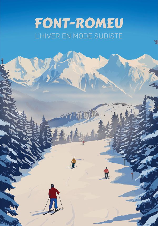 Affiche Font-Romeu – Poster Station de Ski - Vins Rouges Harmonieux pour Chaque Occasion