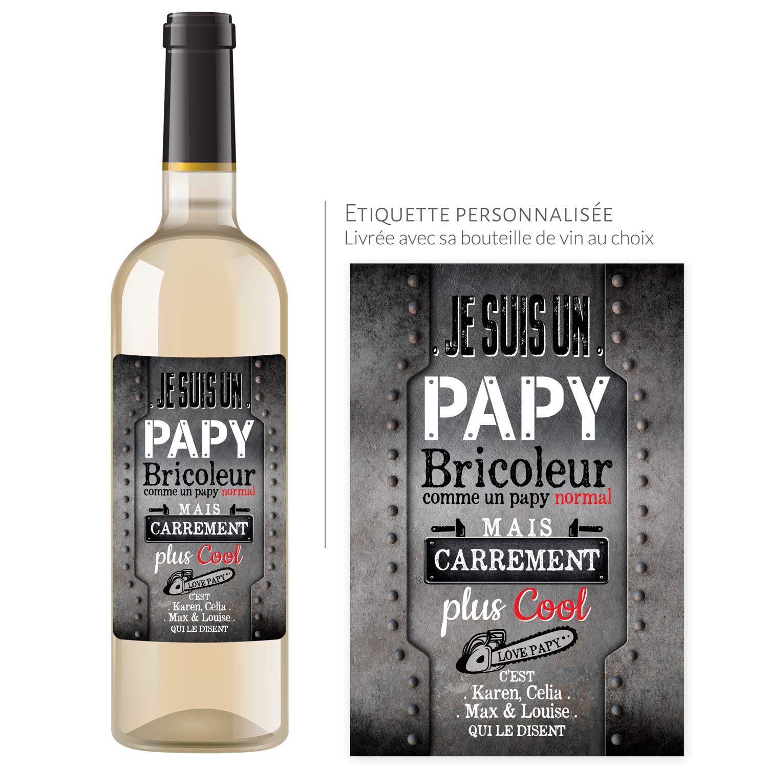 Cadeau papy | Bouteille personnalisée je suis un papy bricoleur - Vins Rouges Harmonieux pour Chaque Occasion Cadeau papy | Bouteille personnalisée je suis un papy bricoleur - Vins Rouges Harmonieux pour Chaque Occasion