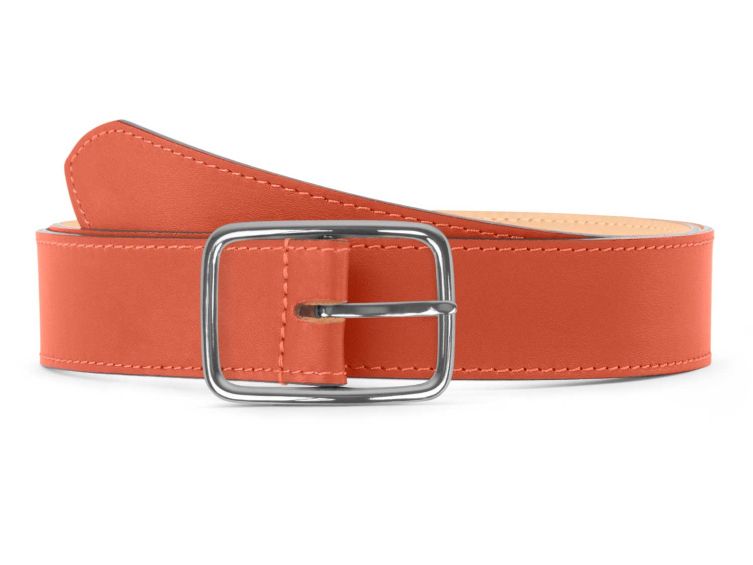 Ceinture cuir premium chic orange, boucle rectangulaire, classique, argentée – 35mm – 5128 Choisir - Vins Rouges Harmonieux pour Chaque Occasion Ceinture cuir premium chic orange, boucle rectangulaire, classique, argentée – 35mm – 5128 Choisir - Vins Rouges Harmonieux pour Chaque Occasion
