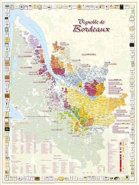 Carte des vins de Bordeaux 66×88 - Vins Rouges Harmonieux pour Chaque Occasion Carte des vins de Bordeaux 66×88 - Vins Rouges Harmonieux pour Chaque Occasion