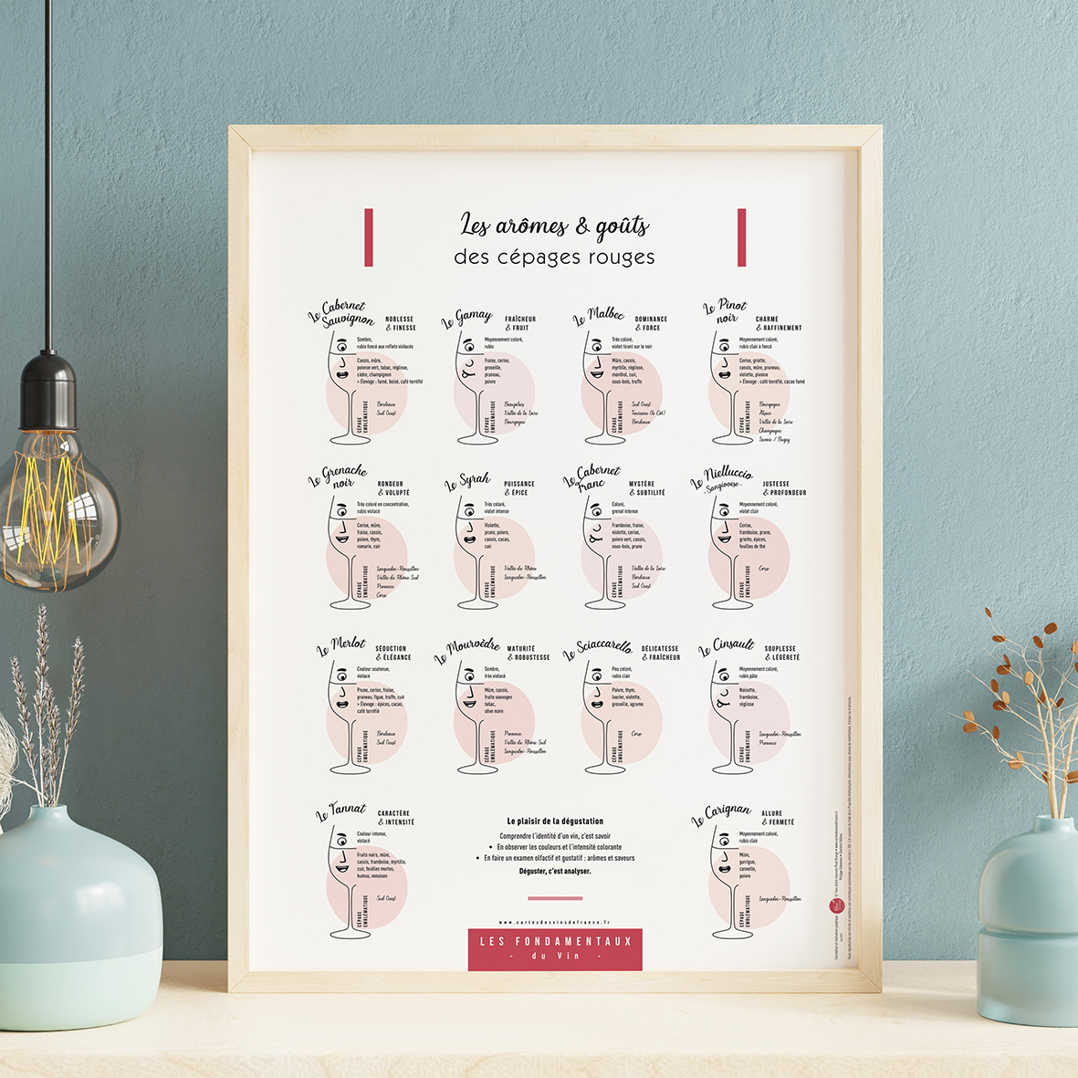 Arômes et Goûts des Cépages Rouges 30×40 - Vins Rouges Harmonieux pour Chaque Occasion Arômes et Goûts des Cépages Rouges 30×40 - Vins Rouges Harmonieux pour Chaque Occasion