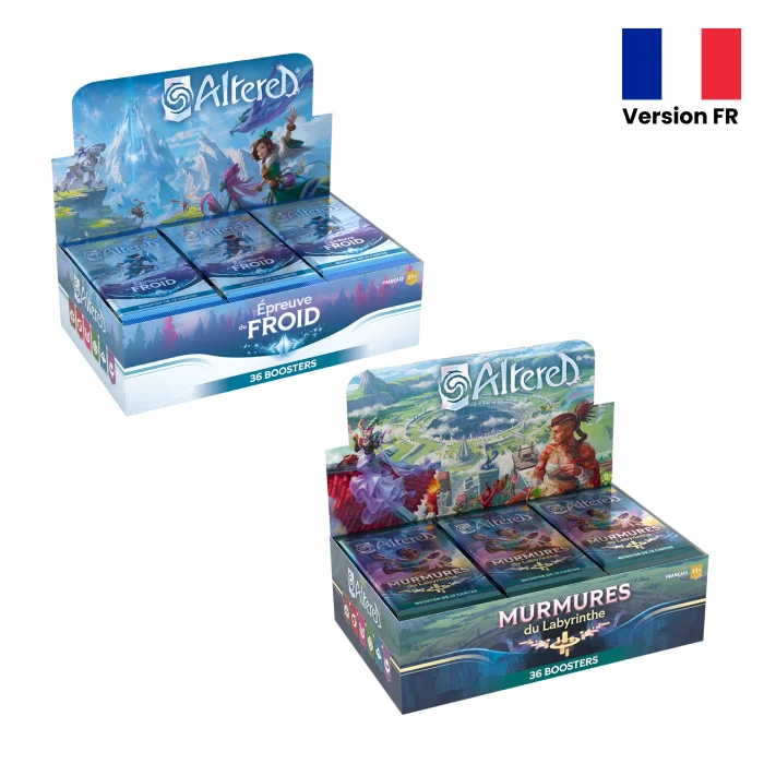 Altered TCG – Pack – Display Epreuve du froid + Display Murmures du Labyrinthe – Boite de 36 boosters en français - Vins Rouges Harmonieux pour Chaque Occasion Altered TCG – Pack – Display Epreuve du froid + Display Murmures du Labyrinthe – Boite de 36 boosters en français - Vins Rouges Harmonieux pour Chaque Occasion