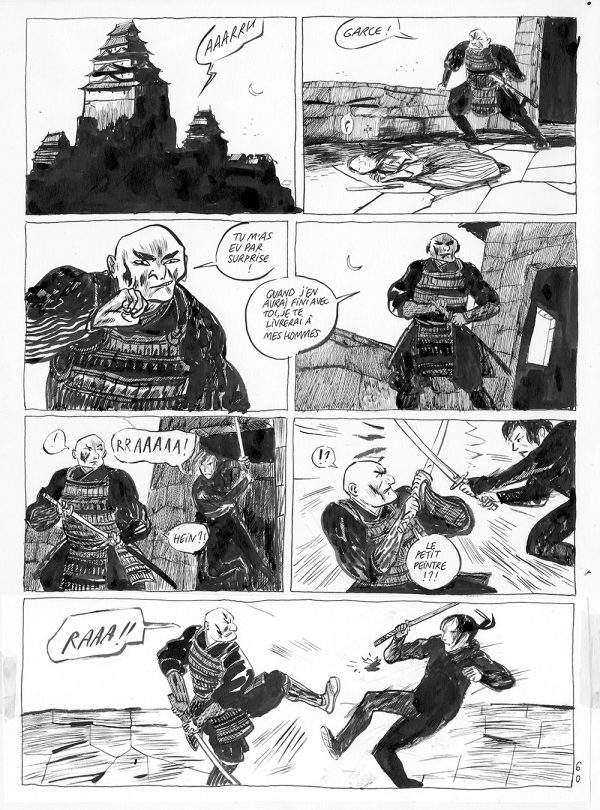 BENJAMIN BACHELIER – Le clan des Otori – planche originale 60, tome 3 - Vins Rouges Harmonieux pour Chaque Occasion