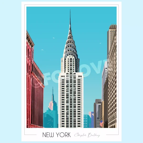 Affiche New York Chrysler Building - Vins Rouges Harmonieux pour Chaque Occasion