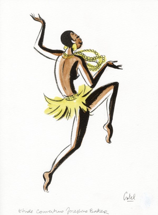 CATEL – JOSÉPHINE BAKER – Dessin original d&rsquo;étude pour la couverture – R09 - Vins Rouges Harmonieux pour Chaque Occasion