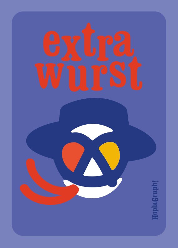 AFFICHE de création originale sur papier satiné, décoration murale, Extra wurst, Alsace - Vins Rouges Harmonieux pour Chaque Occasion