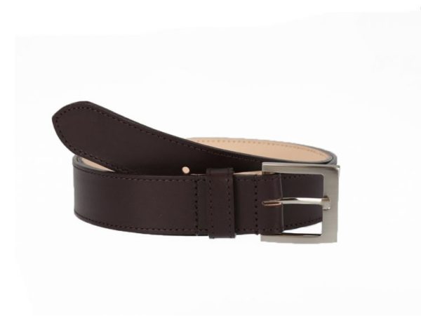 Ceinture cuir doublé marron foncé, boucle carrée 5046 Choisir - Vins Rouges Harmonieux pour Chaque Occasion