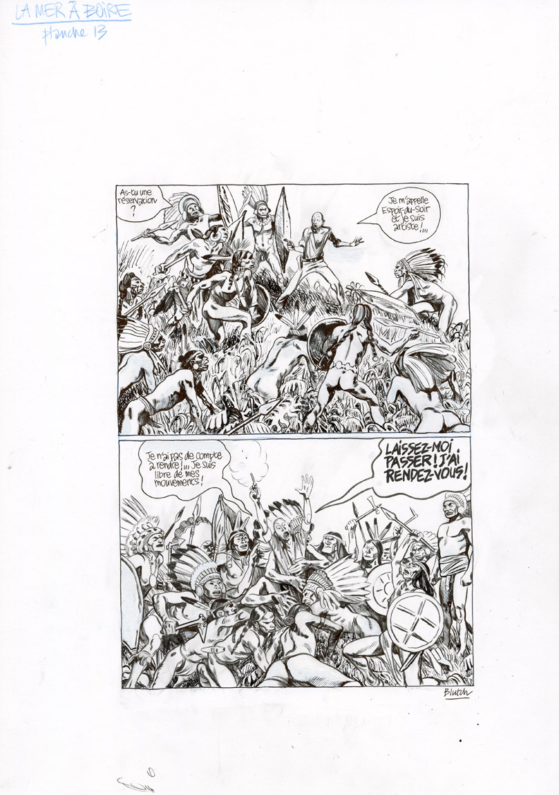 BLUTCH – La mer à boire – planche originale page 13 - Vins Rouges Harmonieux pour Chaque Occasion BLUTCH – La mer à boire – planche originale page 13 - Vins Rouges Harmonieux pour Chaque Occasion