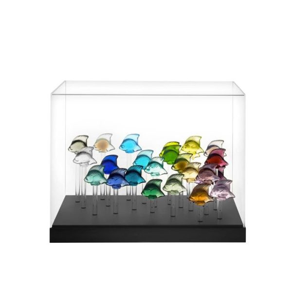 Aquarium base 25 fishes lalique + cloche - Vins Rouges Harmonieux pour Chaque Occasion
