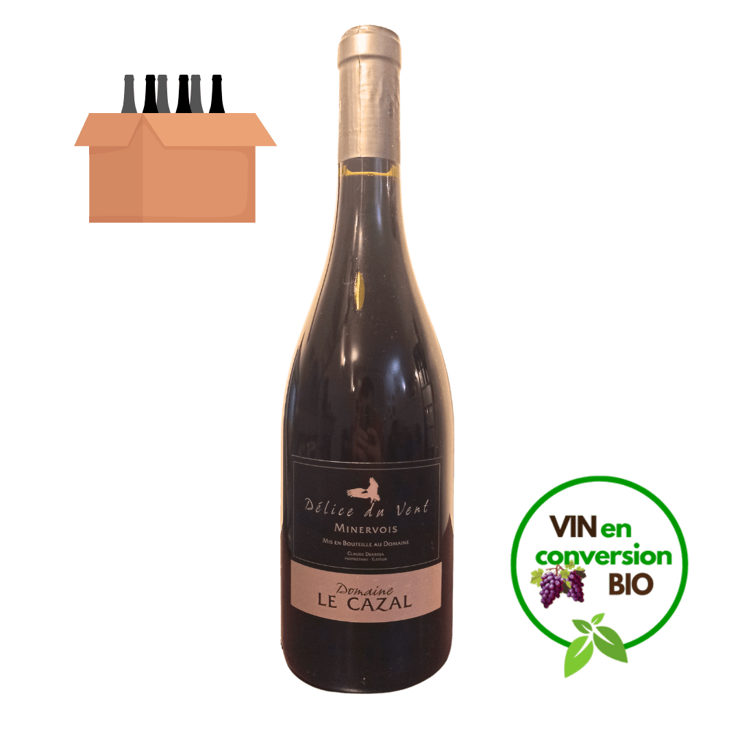 Carton de 6 bouteilles Vin rouge A.O.C Minervois 2018 « Cuvée Délice du Vent » - Vins Rouges Harmonieux pour Chaque Occasion Carton de 6 bouteilles Vin rouge A.O.C Minervois 2018 « Cuvée Délice du Vent » - Vins Rouges Harmonieux pour Chaque Occasion