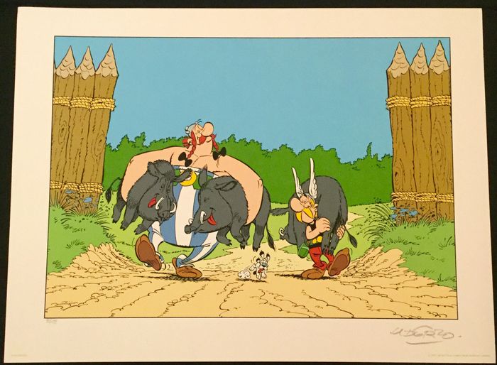 Albert Uderzo -Sérigraphie Equinoxe – Astérix et Obélix retour de chasse – 199 ex signé (1997) - Vins Rouges Harmonieux pour Chaque Occasion Albert Uderzo -Sérigraphie Equinoxe – Astérix et Obélix retour de chasse – 199 ex signé (1997) - Vins Rouges Harmonieux pour Chaque Occasion