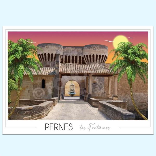 Affiche Pernes-les-Fontaines – Porte Notre-Dame - Vins Rouges Harmonieux pour Chaque Occasion