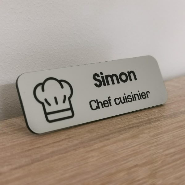 Badge Chef cuisinier personnalisé – 75 x 25mm - Vins Rouges Harmonieux pour Chaque Occasion
