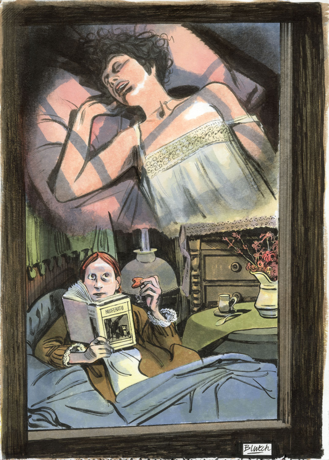 Blutch – Dessin original publié en page 499 de Druillet-Vampires - Vins Rouges Harmonieux pour Chaque Occasion Blutch – Dessin original publié en page 499 de Druillet-Vampires - Vins Rouges Harmonieux pour Chaque Occasion
