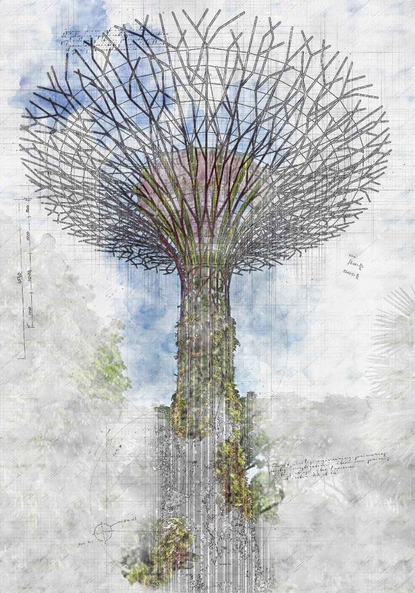 Affiche Supertree Grove – Poster Monument - Vins Rouges Harmonieux pour Chaque Occasion