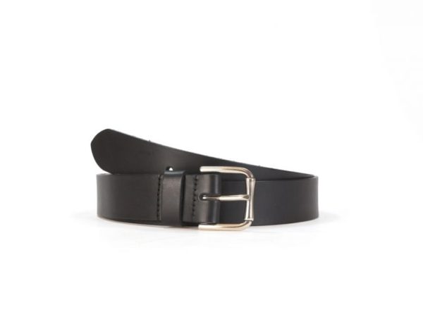 Ceinture en cuir noir et sa boucle élégante – rouleau fixe – 4024 120 cm - Vins Rouges Harmonieux pour Chaque Occasion