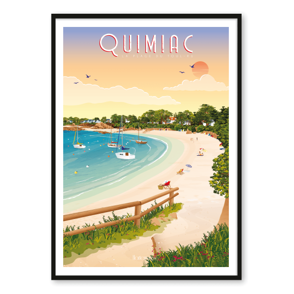 Affiche Quimiac – La plage du Toul&rsquo;Ru - Vins Rouges Harmonieux pour Chaque Occasion