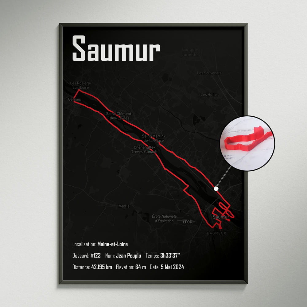 Affiche 3D du circuit du Marathon de La Loire - Vins Rouges Harmonieux pour Chaque Occasion Affiche 3D du circuit du Marathon de La Loire - Vins Rouges Harmonieux pour Chaque Occasion