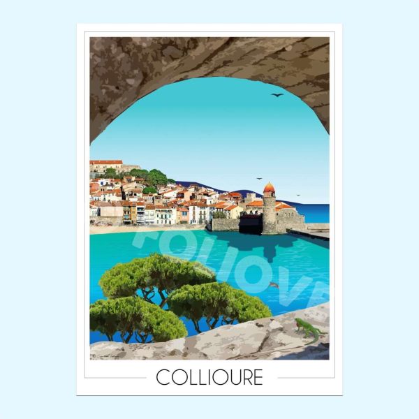 Affiche Collioure village de pêcheurs - Vins Rouges Harmonieux pour Chaque Occasion